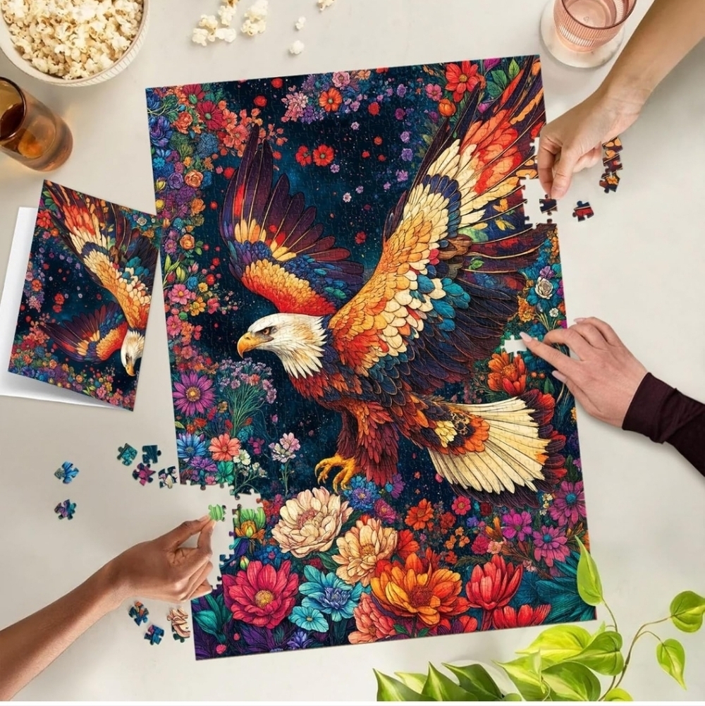 Iridescent Monarch Jigsaw Puzzles, for Adults 1000 Pieces, Colorful Eagle